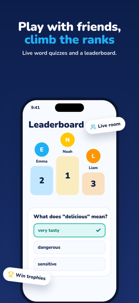Octobo leaderboard and live quiz question